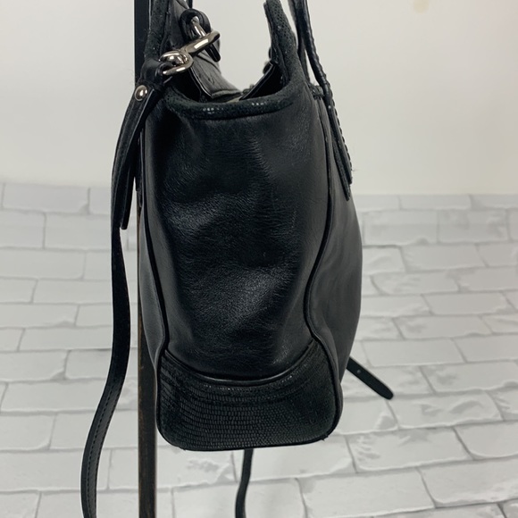 Coach Black Leather Taylor Bette Mini Satchel Handbag Crossbody Zip close - Picture 4 of 14